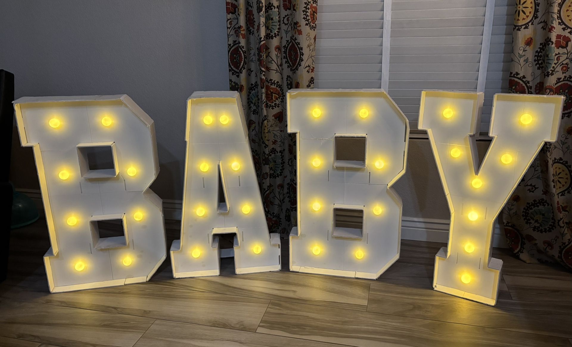 PPU 3ft marquee light up letters "BABY."