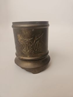 Custom-made vintage hand craved brass incense holder