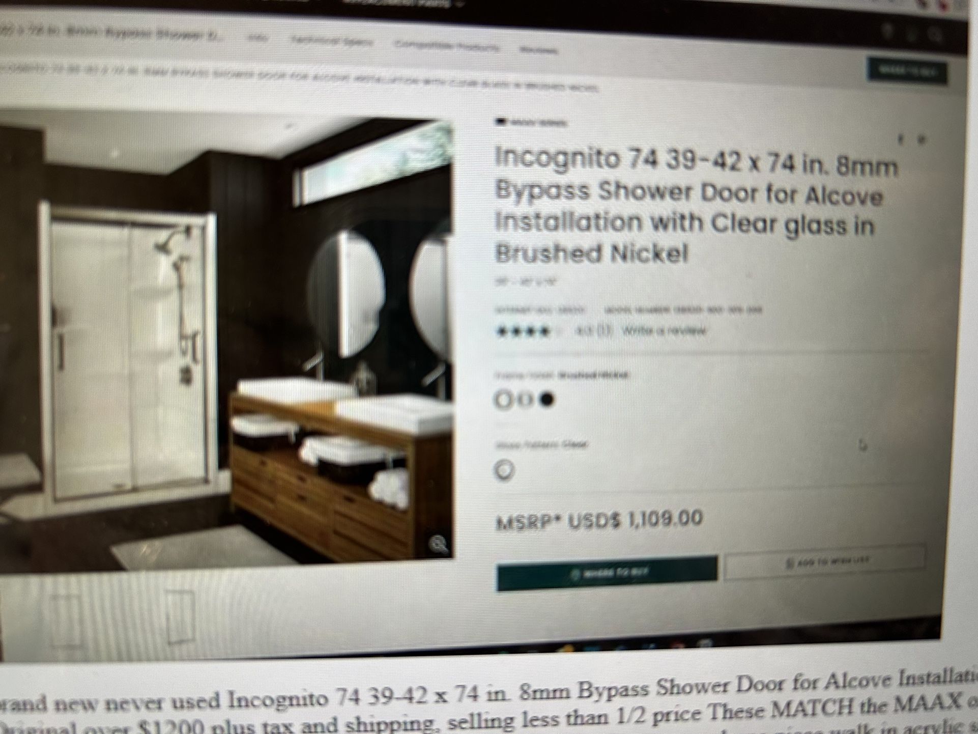 MAAX Glass Doors Walk In Shower