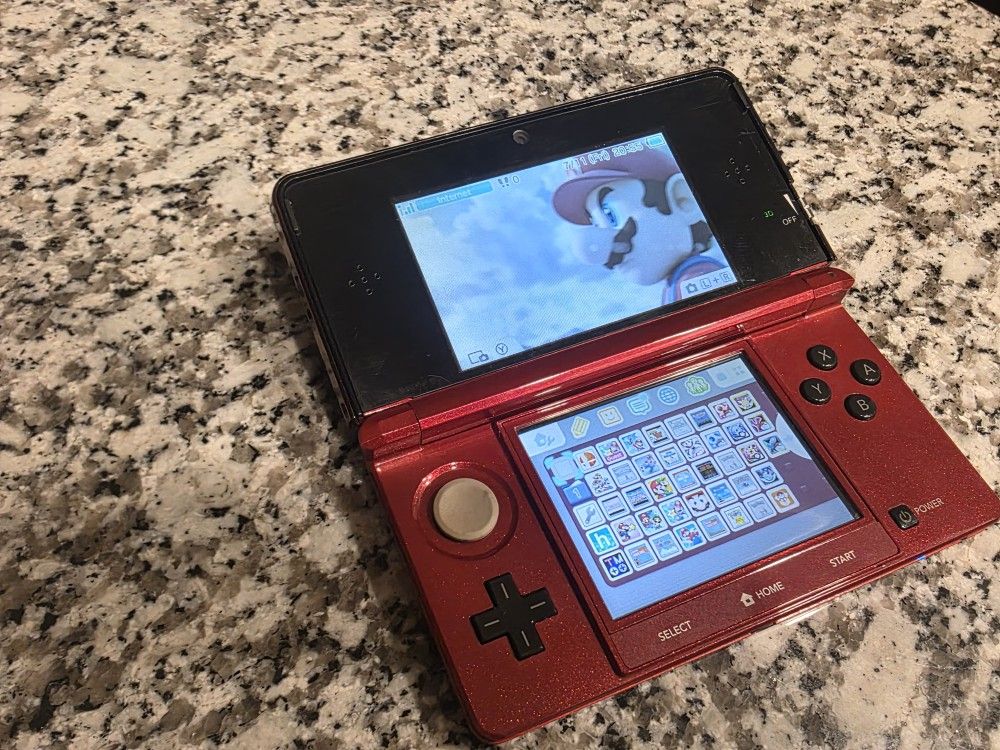 Nintendo 3ds Red Custom Video Game Console