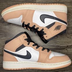 Nike Air Jordan 1 Mid Pink Quartz GS Size 6Y