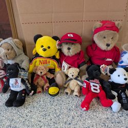 Lot of collectible NASCAR bears