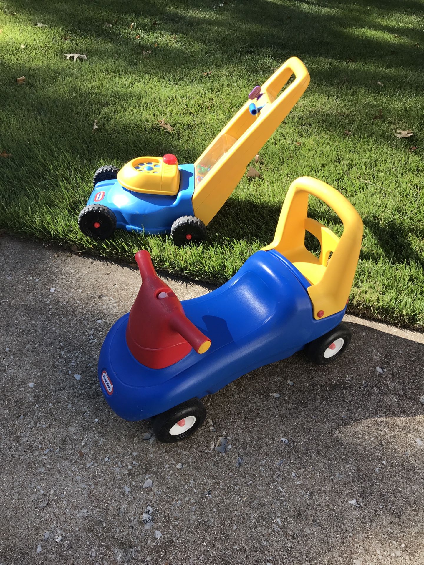 Adorable Little Tikes Lawn Mower And Ride-On ($15 Each Or $25 For Both)