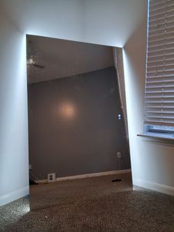 Large Frameless Floor Mirror with LED Backlight
