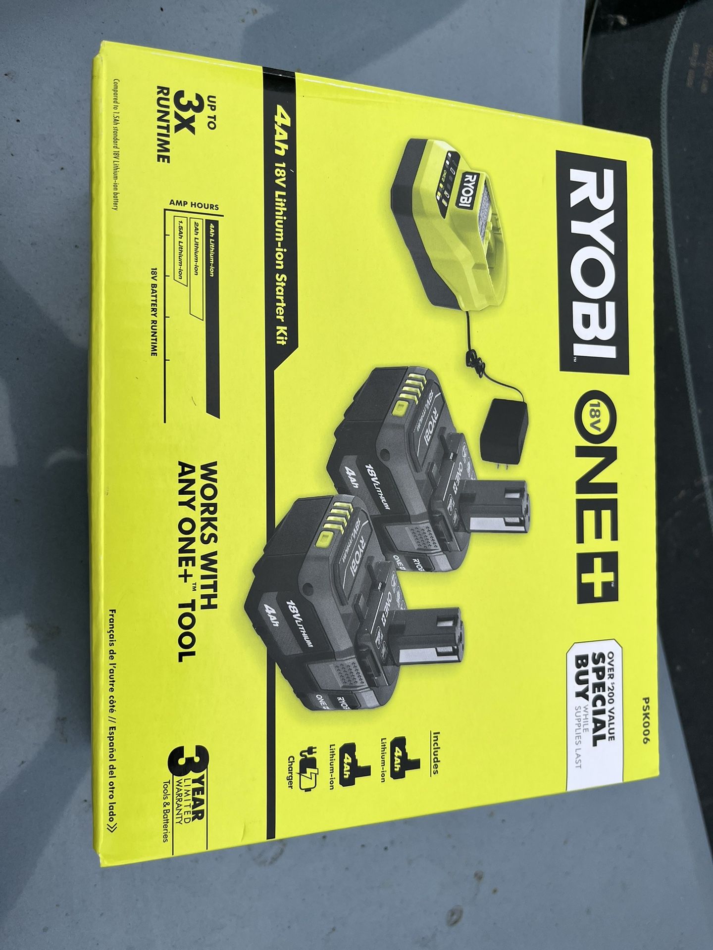 Ryobi One 2 * 4ah Battery With Charger 