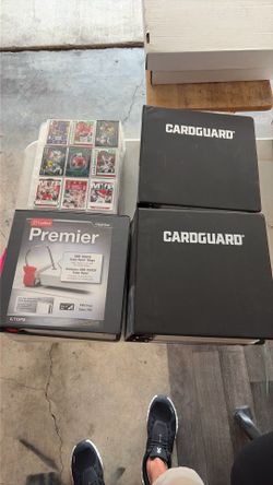 Football cards, six binders