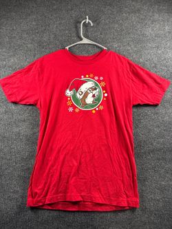 Small Christmas T-Shirt Red Believe Magic Christmas Beaver Graphic Tee