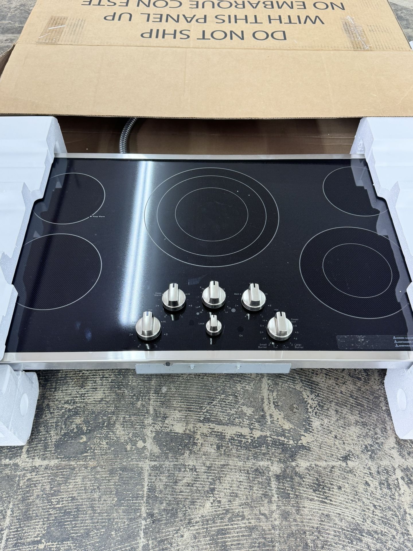 GE 36 in. 5 Burner Element Radiant Electric Cooktop – Stainless Steel Trim