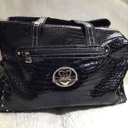 Kathy Van Zeeland Overnight Bag Alligator Style Travel Bag/ Weekender/ Duffel Bag/ Three Large Compartments 
