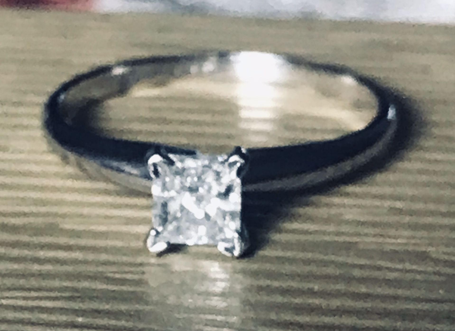 1/2 Karat Princess Cut Diamond Ring 