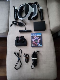 PlayStation VR PSVR Bundle w/ Move Controllers, Camera, VR Worlds & Charging Dock