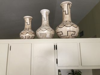Set Of 3 Mexican Vases