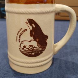 HANNA BARBERA'S Marineland Orca Whale Souvenir Ceramic Mug Stein Vintage