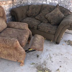 Matching Sofa And Recliner  $20