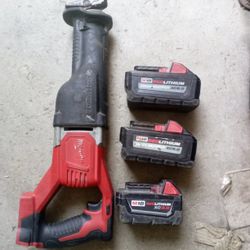 Milwaukee Sawzall And Batteries 