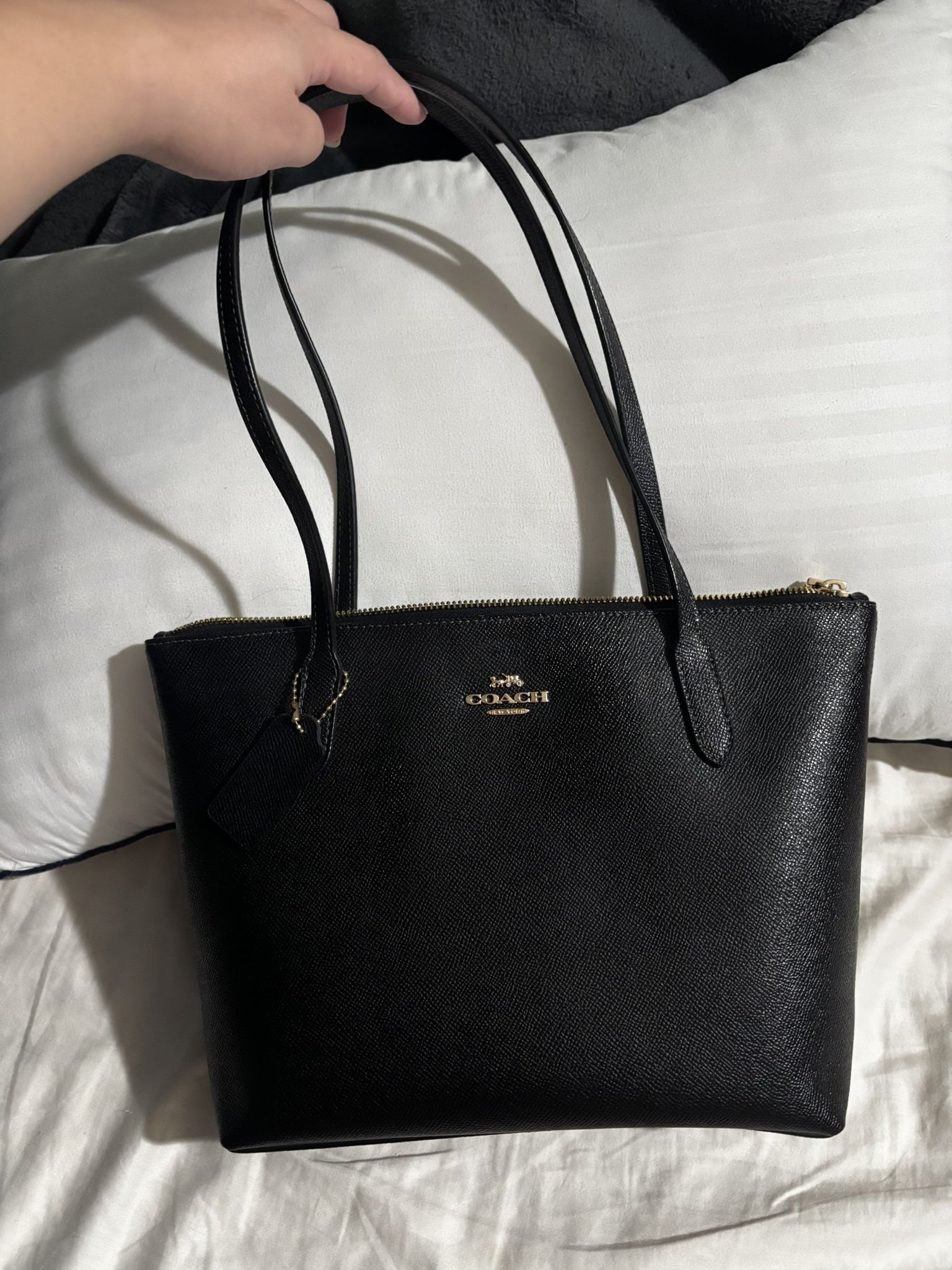 Medium Black Coach Tote Bag