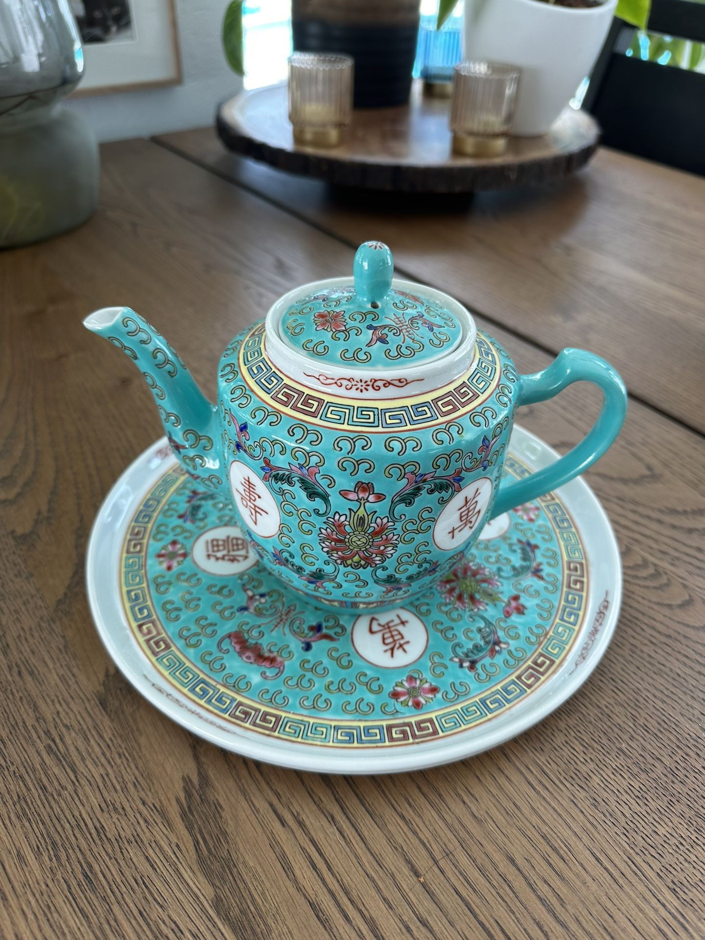 Original Chinese Porcelain Tea Pot With Plate