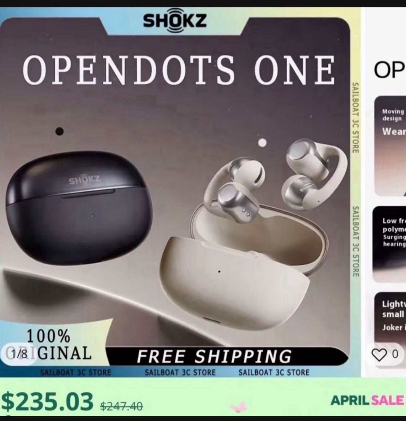Shokz OpenDots ONE E310 Wireless Earphone Titanium Dynamic Dolby Audio AI Noise Reduction Bluetooth 5.4 Custom Ear Clip Earbuds