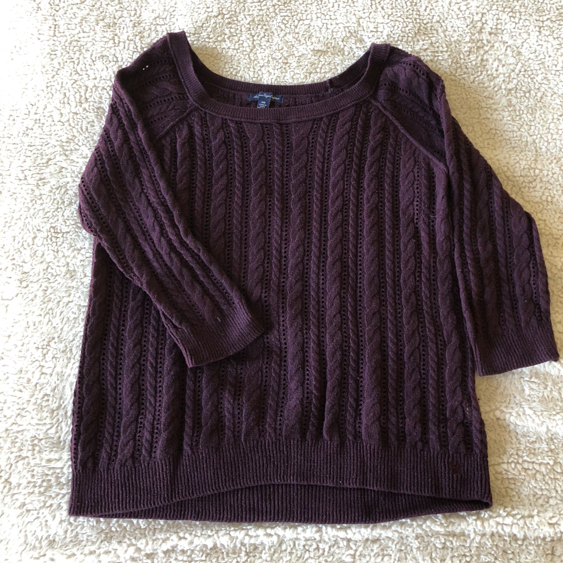 Size M American Eagle Purple Knit Sweater