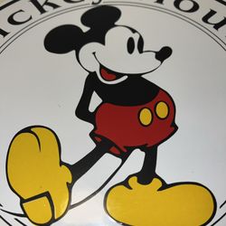 Heavy Metal Mickey Mouse Club Porcelain Pump Sign