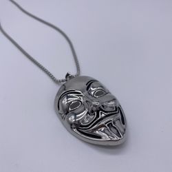 Anon mask pendant necklace