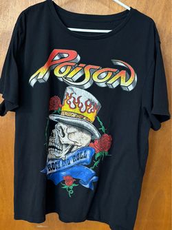 Men’s Size XL Poison Rock and Roll Band Graphic T-Shirt