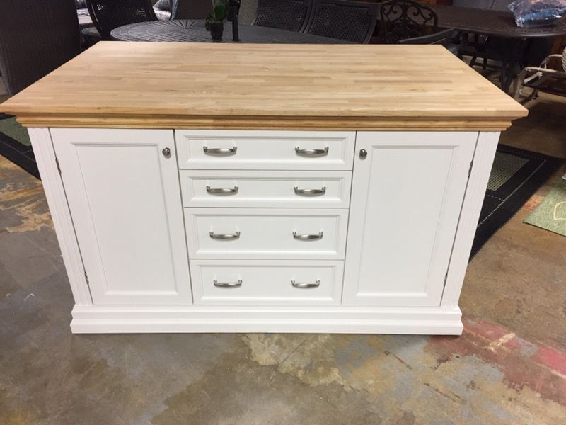 Home Decorators Collection Martha Stewart Living Addison Brook Trout Kitchen Island - Picket Fence