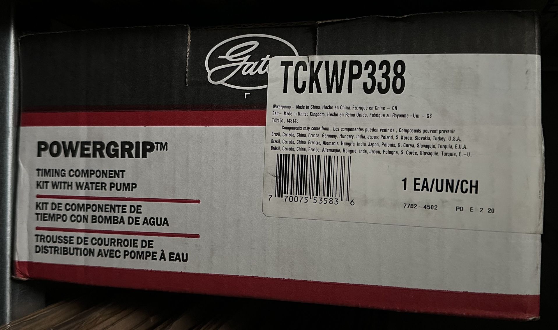 Timing Belt W Water pump Gates In TCKWP338