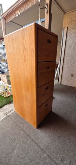 4-Drawer Wooden File Cabinet – $10