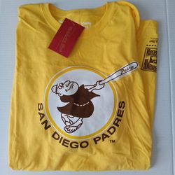 Padres XXL Mitchell and Ness Men's Basic Logo Cooperstown Tee