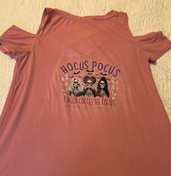 Hocus Pocus Halloween Graphic Cold Shoulder Tee