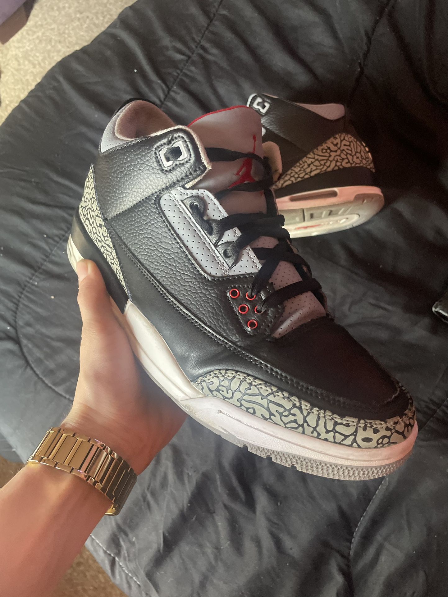 Black Cement 3’s Size 10.5
