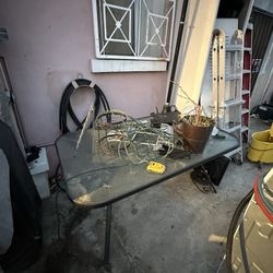 Glass Table With Metal Frame