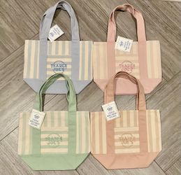 Trader joes stripped mini canvas tote bag set