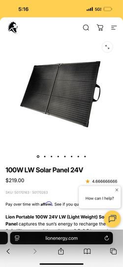 Lion energy 100W 24V foldable solar panel