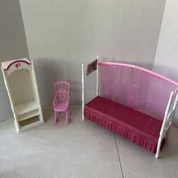 Barbie Bed Closet And Rocking Chair $7 All