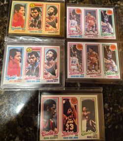 1980 topps Lot(5) Kareem Abdul Jabbar Los Angeles Lakers