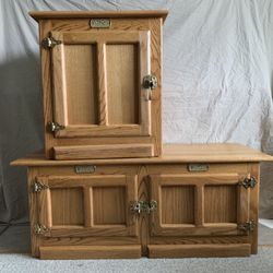 Set Of White Clad Oak Cabinets. End table And Coffee Table/Chest