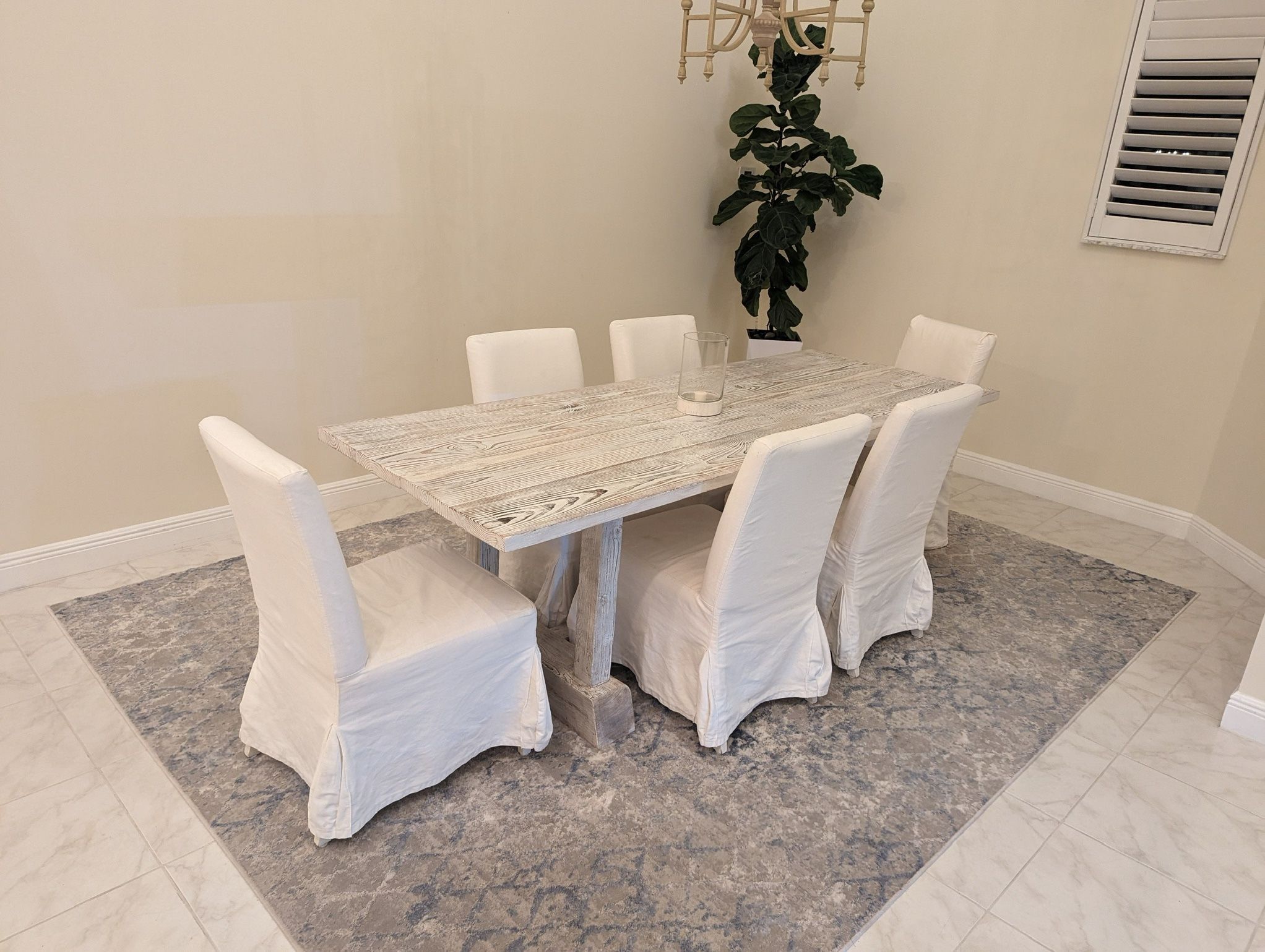 Solid Wood Dining Table With Chairs