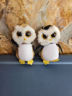 TY Beanie Boo “Owliver” 4” With Gold Glitter Eyes