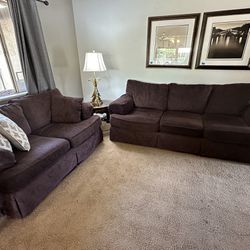 Flexsteel Living Room Set - Plum Couch and matching love seat