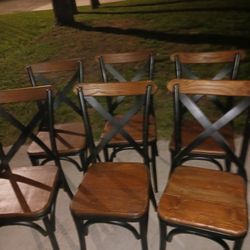 6 REG SZ WOOD METAL DINNING ROOM CHAIRS 99 ALL6 