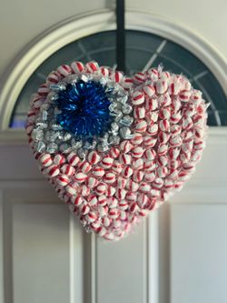 Patriotic Edible Candy Heart Decoration