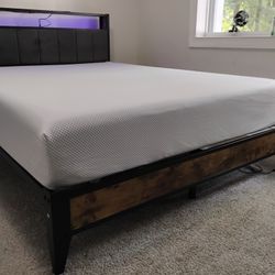 Queen Size Bed  And Bed Frame LED Lights