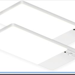 FULEN 2 Pack Rechargeable Motion Sensor Ceiling Light Upgraded, Cordless Closet Light with 12000mAh Battery, LED Shower Light for Bathroom,Pantry,Porc