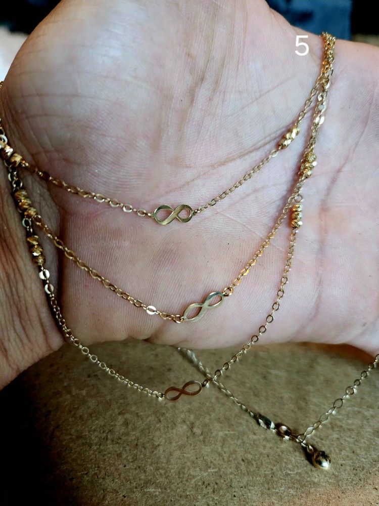 Womans Beautiful 14kt Gold Multi Layer Infiniti Chain