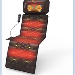 New Massage-Mat, Detachable Neck Massager, Full Body Vibration Heating, Massage Pad with 10 Vibrating Motors and 9 Speed Settings for Home Office Use,