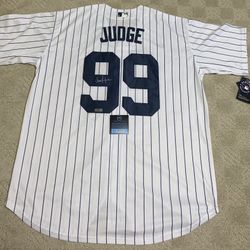 Aaron Judge New York Yankees Nike MLB Authentic Collection Autographed Embroidered Jersey Size XL