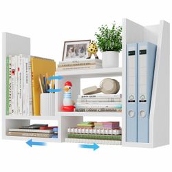 Brand New White Desktop File Organizer Desk Organizer Shelf - White Office Organization Shelves for Top of Desk Organizers and Accessories Corner Book
