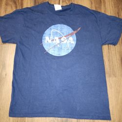 NWOT Delta Pro Weight Youth Sz L Navy Blue NASA Logo T-Shirt in Perfect Condition